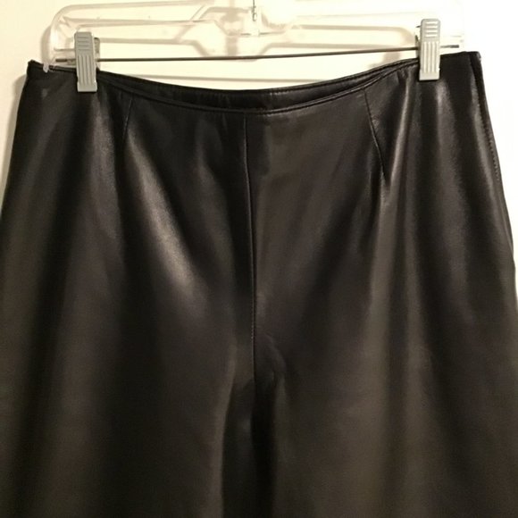 DANIER Italian Leather Boot Cut Pants - Picture 3 of 11